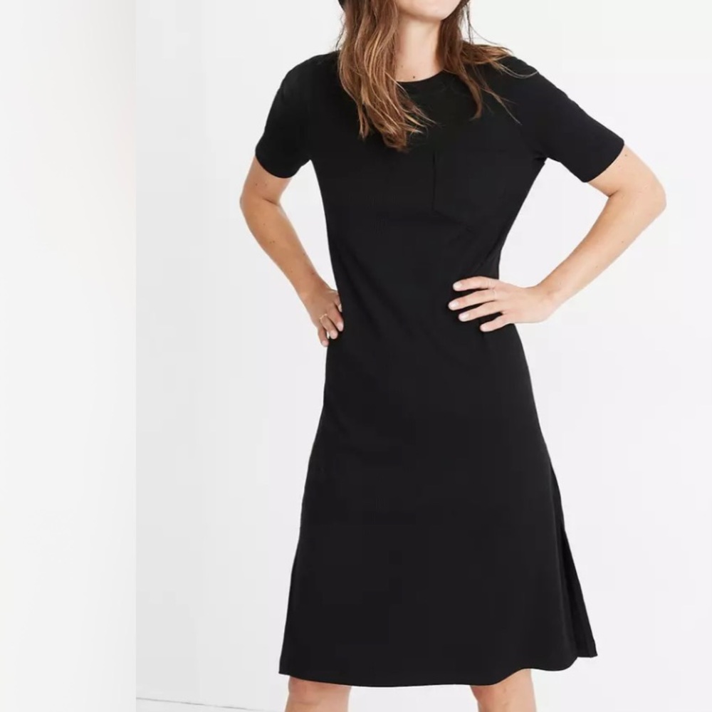 Madewell Short Sleeve Ribbed Sweater Dress